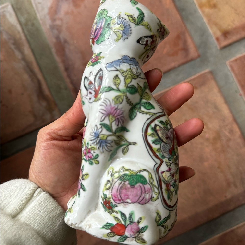 Vintage Famille Rose Imari Porcelain Hand Painted Cat - Picture 4 of 7